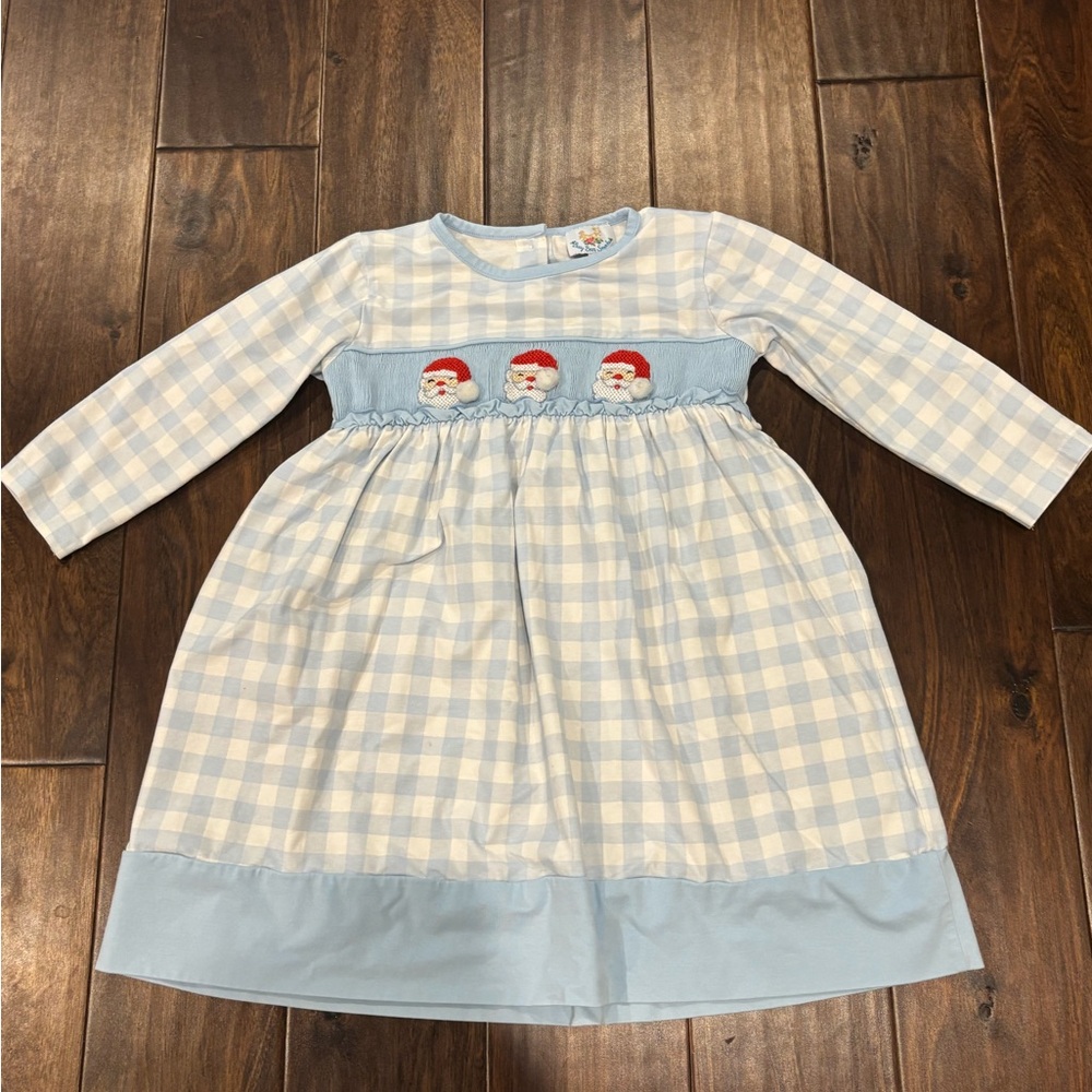Blue and White Checkered Kids Dress